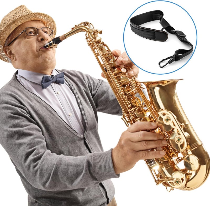 Pretwad Professional Padded Saxophone Neck Strap - Extra Soft Adjustable Sax Leather Padded, Upgraded Saxophone Neck Strap for Alto,Tenor,Soprano,Baritone Sax & Bass Clarinet - Image 4